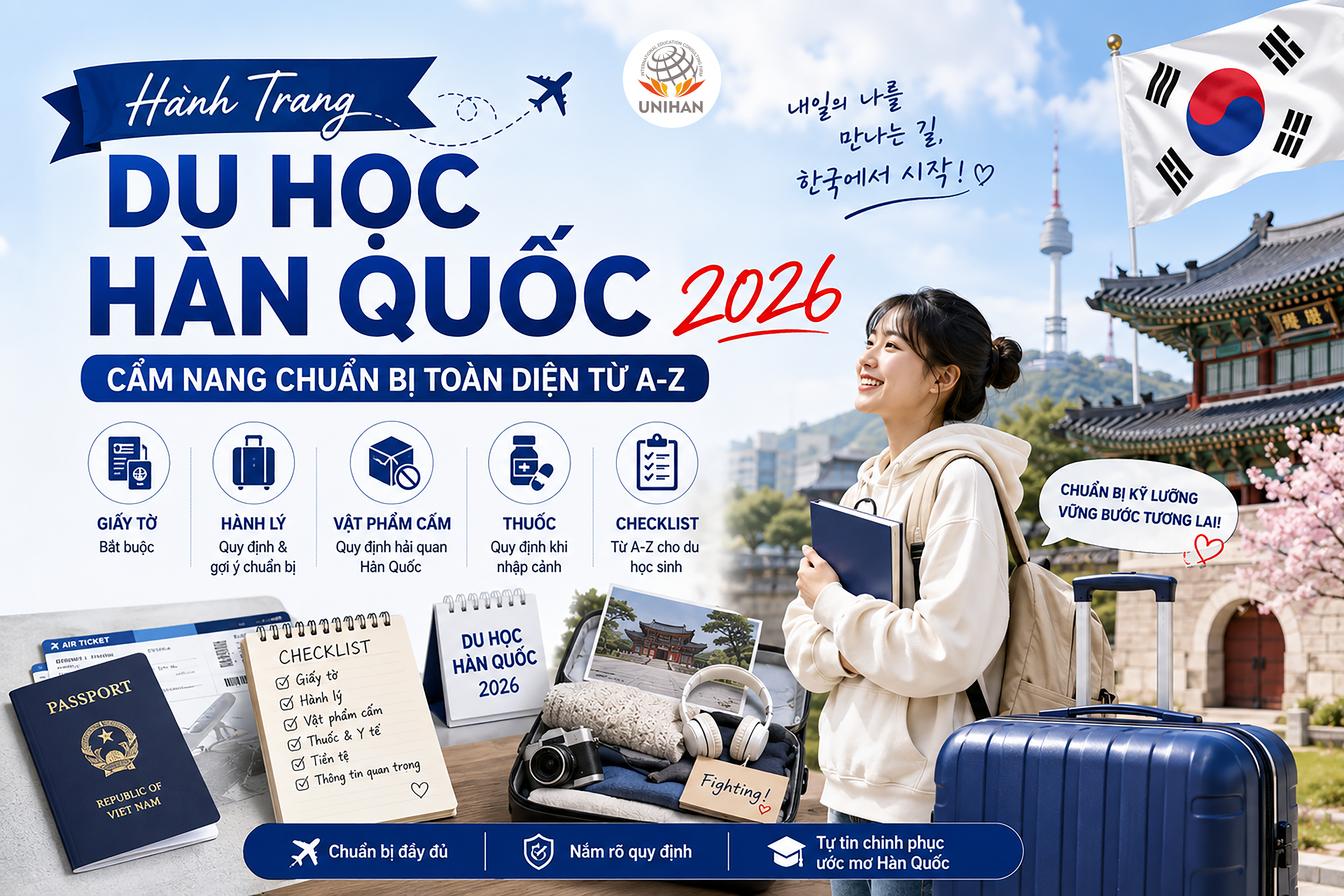 Hành Trang Du Học Hàn Quốc 2026: Cẩm Nang Chuẩn Bị Toàn Diện Từ A-Z